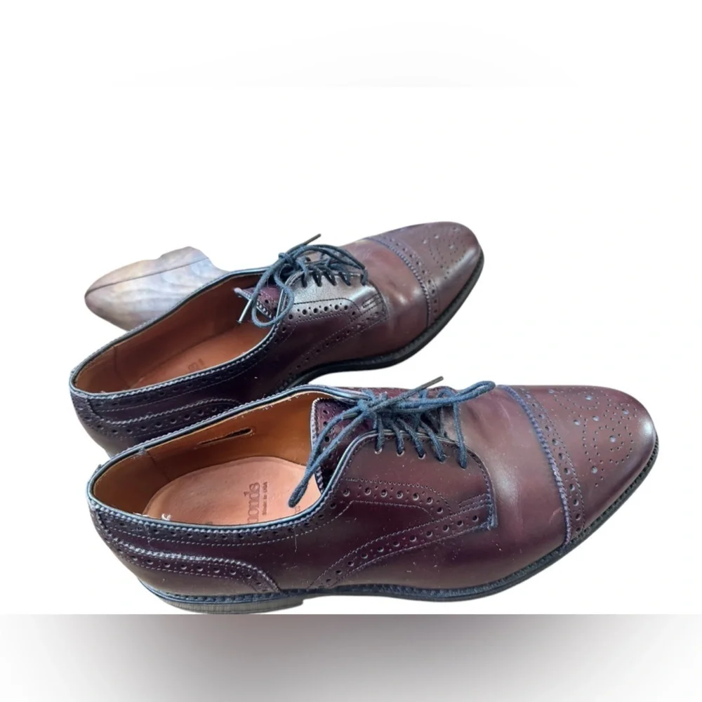 Allen Edmonds Lexington Oxford Brogue Cap-Toe Men Shoes Leather Merlot 7.5 D